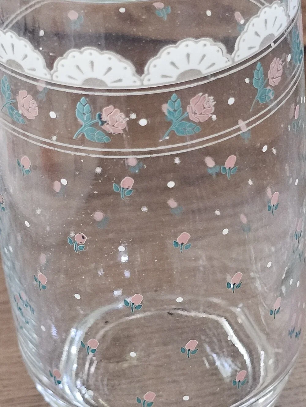 80s Cottagecore Floral Lace Glass Cups CHD Iced Tea Rose Glasses 1988 Victoriana